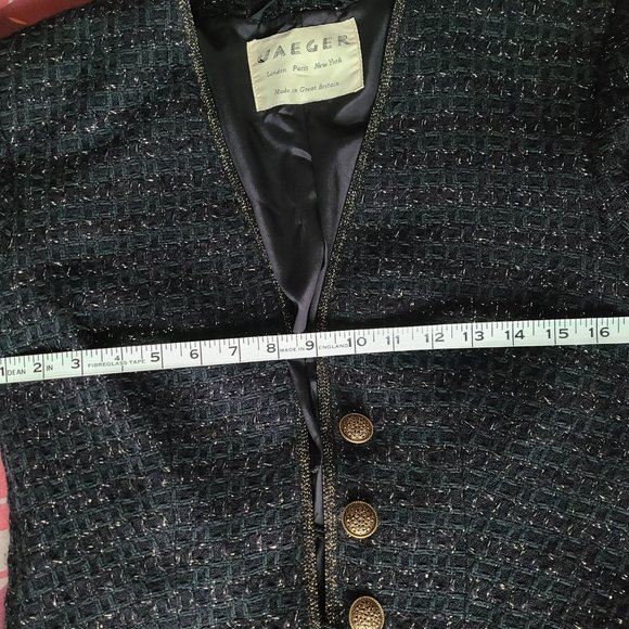 JAEGER UK Black & Gold Tweed Evening Jacket - Picture 10 of 11